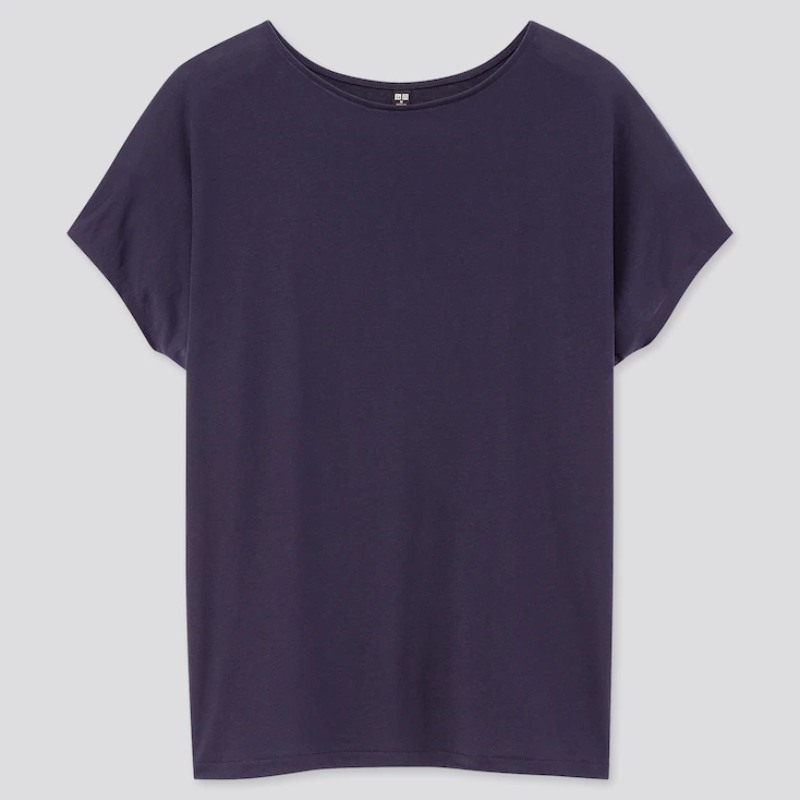 Uniqlo Drape Crew Neck Short-Sleeve T-Shirt