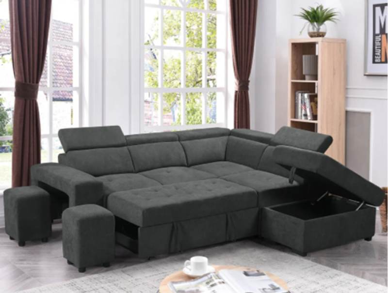 Copper Grove Ajibade Woven Fabric Sleeper Sectional Sof