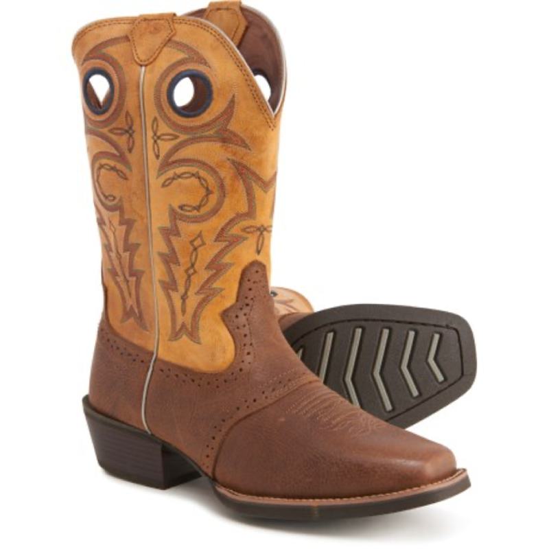 Justin Distressed Silver Cowboy Boots 