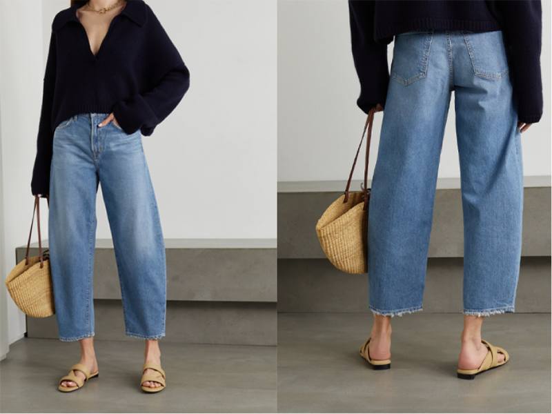 Citizens of Humanity Calista distressed organic high-rise tapered jeans 